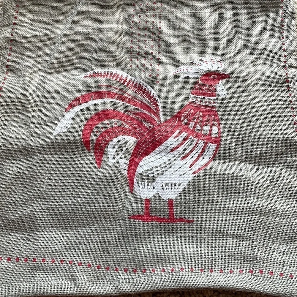 Now Designs rustic farmhouse rooster jute table runner 72” long